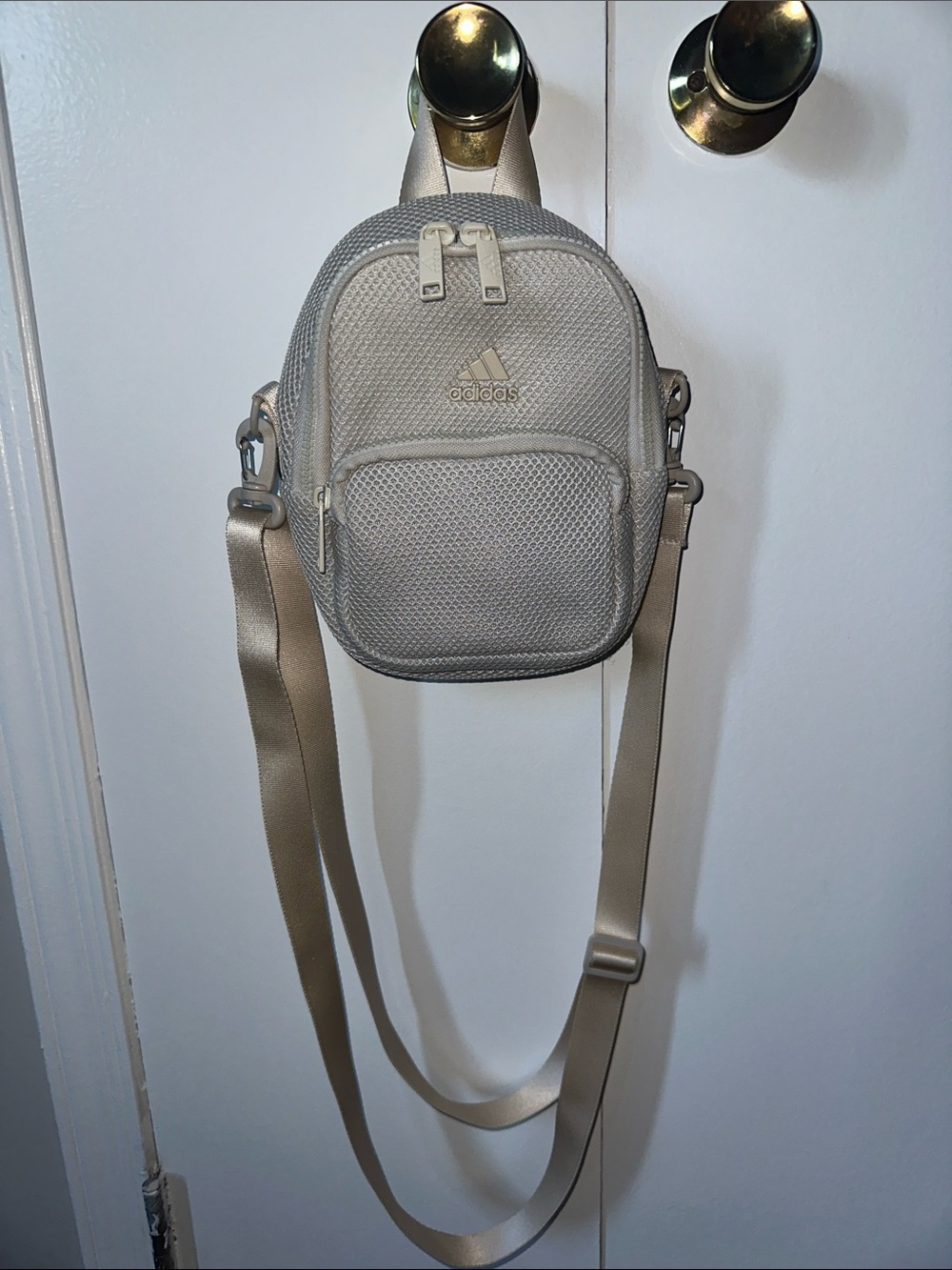adidas Metallic Beige Mini Crossbody Sling Bag